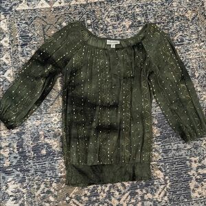 Women's Green Top with Sequin Detail